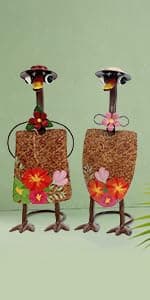 HONGLAND Metal Gnome Yard Art Outdoor Gnomes Garden Statue 18 Inch Gnome Figurine Decorative Stakes for Holiday Christmas Lawn Patio Yard Garden Decor-2 PCS