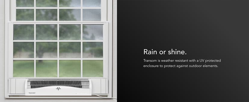 Vornado TRANSOM Window Fan with 4 Speeds, Remote Control, Reversible Exhaust Mode, Weather Resistant Case, Whole Room, Ice White