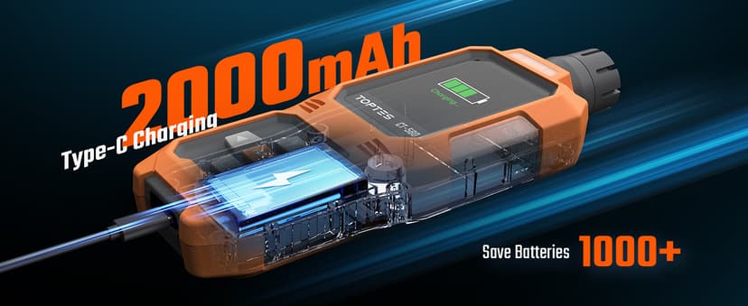 CT-580 Portable Carbon Monoxide Detector, Rechargeable CO Detector with Vibration, Visual & Audible Alarms, 0-1000PPM, TFT Color Display for Home, Camping, Travel, Industrial & Professional Use