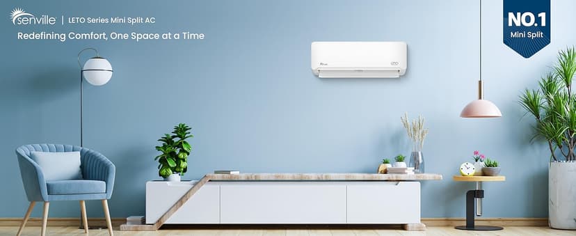 Senville LETO Series Mini Split Air Conditioner Heat Pump, 12000 BTU 110/120V, Inverter, Works with Alexa, SEER2 20.8, 1 Ton, White