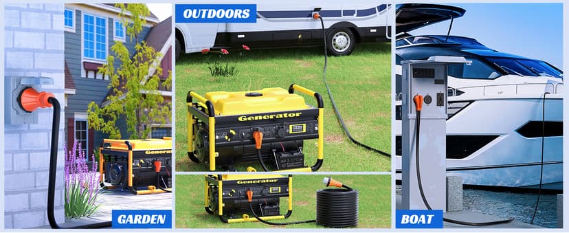 Nilight 50 Amp 50FT Generator Extension Cord 250V Heavy Duty 6/3+8/1 Gauge Pure Copper STW Wire ETL Listed 4 Prong 14-50P SS2-50R&CS6364 50F/50M Cable Suit for RV Home Use