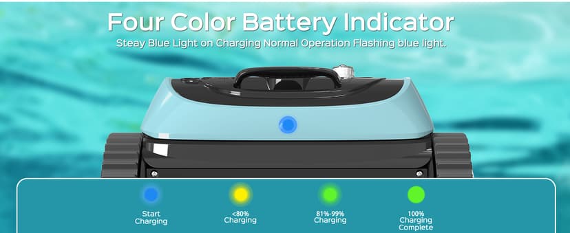 Pool Vacuum for Inground Pools, Cordless Robotic Pool Cleaner, Wall and Waterline Cleaning, Intelligent Route Planning, 150 min Runtime, for Pools up to 1,600 Sq.ft