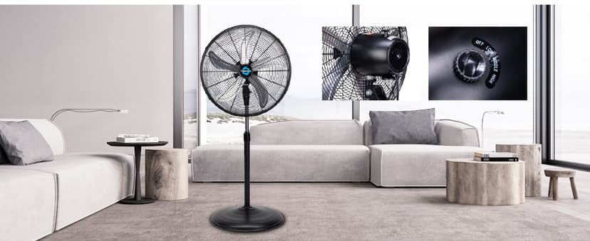 Tornado - 20 Inch High Velocity Metal Oscillating Pedestal Fan 5250 CFM - Commercial, Industrial Use Water-Resistant