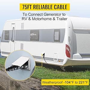 Vevor 75Ft 50 Amp Generator Extension Cord 4 Wire 8 Gauge Generator Cord 125V 250V Generator Power Cord N14-50P & SS2-50R & CS6364 Twist Lock Connectors : Everything Else