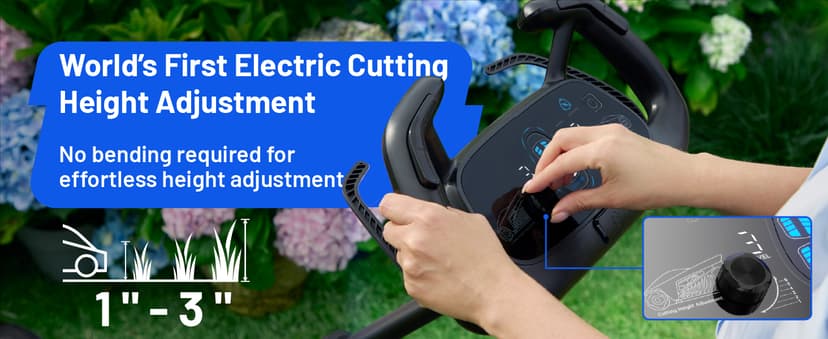 Electric Lawn Mower, Self-propelled Lawn Mower Cordless 40V(2x20V) 18.5" Brushless Mower with Electric Cutting Height Adjustment, High Speed, 2 x 4.0Ah Battery and Fast Charger Included