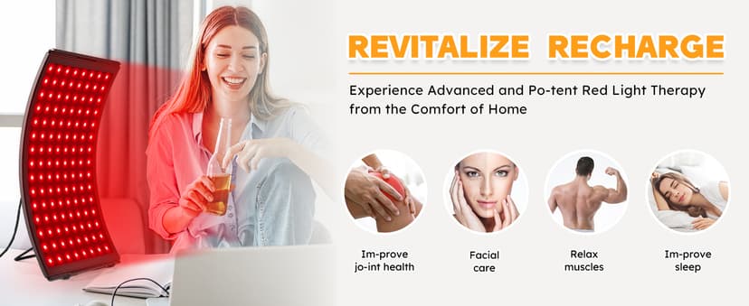 Red Light Therapy for Face,Infrared Red Light Therapy Lamp for Body,Red Light Panel for Back Device Skin Care at Home Muscles,Joints