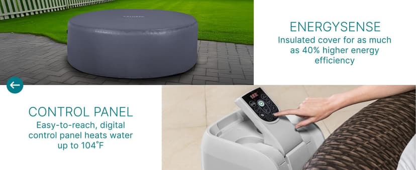 Bestway SaluSpa St Moritz AirJet 5 to 7 Person Inflatable Hot Tub Round Portable Outdoor Spa with 180 AirJets and EnergySense Energy Saving Cover