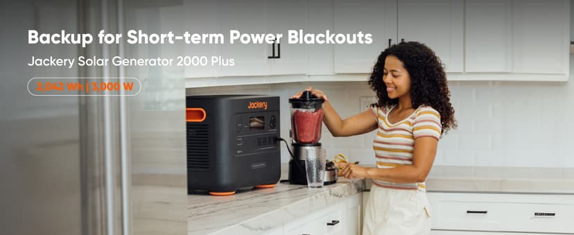 Jackery Solar Generator 4000 Kit, Explorer 2000 Plus and 1X PackPlus E2000 Plus Expandable Battery with 2X200W Solar Panel, 4085 Wh LiFePO4, 3000W Output for Outdoor RV Camping & Home Emergency