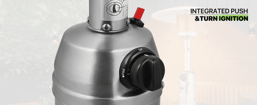 Magshion Portable Tabletop Patio Heater, 11,000 Btu Outdoor Heaters Stainless Steel Outside Gas Heater with Safety Tilt Switch and Burner Screen Guard for Commercial and Residential (Silver)