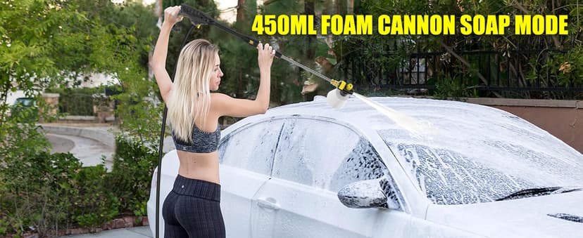 Electric Pressure Washer, 4800PSI Max 3.0 GPM Power Washer with 20FT Hose, 35FT Cord, 4 Nozzles Foam Cannon High Pressure Washer for Car Patio Garden (Black)