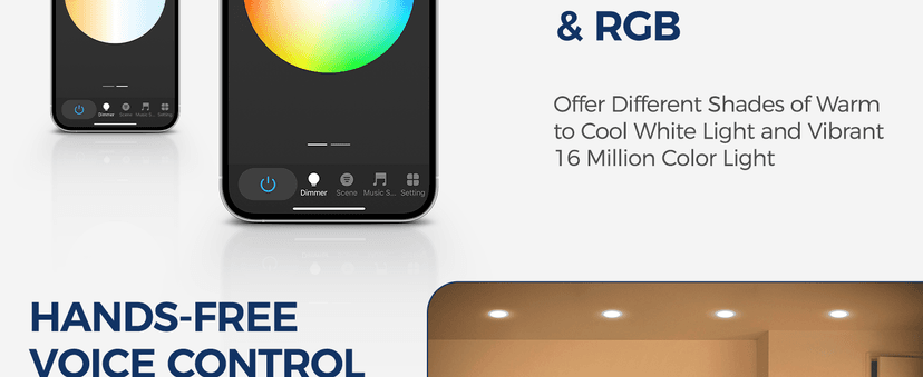 Smart Light Bulbs 75W Equivalent, 1100LM 12W RGBCW BR30 E26 Recessed Flood Light Bulb Compatible with Alexa/Google Assistant/Smart Life, No Hub Required, 2.4G WiFi, ETL Listed, 4PCS