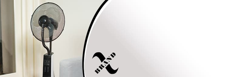 XBrand Oscillating Pedestal Fan with Mist, Misting Fan for Home, Office, Patios with Timer & Remote Control, 47 Inch Height,Black and White