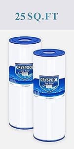 Cryspool® 04072 Filter Compatible with PRB25-IN Hot Tub Filter, C-4326, FC-2375, 3005845, R172327, R173429, 33521, 25392, 817-2500, 5X13 Drop in Spa Filter, 2 Pack