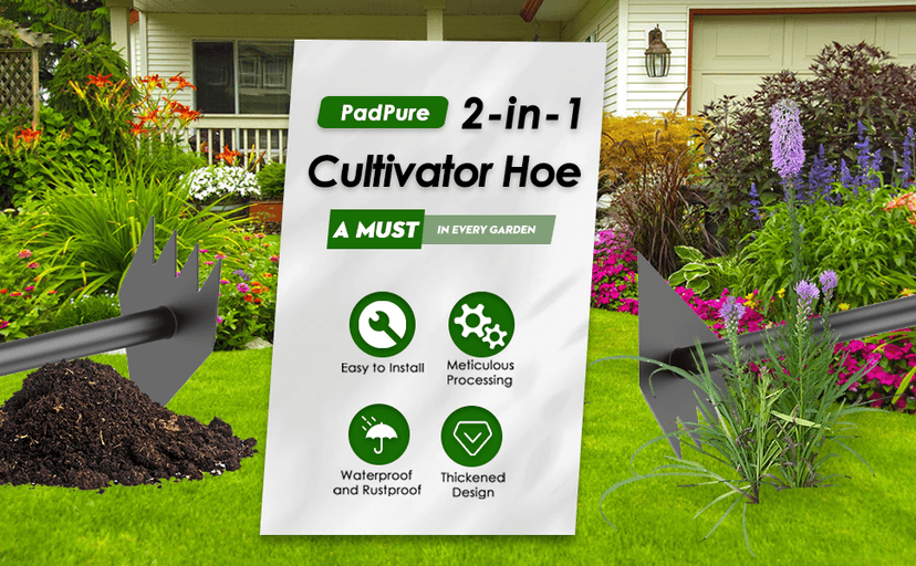 Hoe Garden Tool Long Handle Weeding Garden Hoe 2 in 1 Adjustable Length 60 inch Yard Tool for Planting