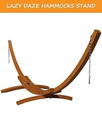 Lazy Daze Hammocks 10.5 FT Double 2 Person Caribbean Rope Hammock, Hand Woven Polyester Hammock with Spreader Bars, for Outside Outdoor Backyard Patio Poolside,450 LBS Capacity, Tan