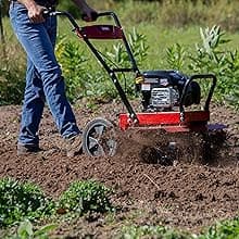 Toro Full Size Front Tine Tiller, 163cc Briggs & Stratton 4-Cycle Engine, Adjustable Tilling Width Up to 21", Variable Wheel Settings, Model Number: 58602
