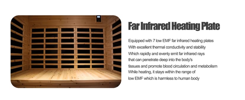 Outdoor Sauna 3 Person Infrared Sauna, Infrared Saunas for Home, 1950W Low EMF Far Infrared Sauna Old Fir Wooden Sauna with Beauty Red Light, Foldable Seat, Bluetooth, Chromotherapy Lamp, Reading Lamp