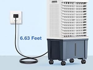 Air Choice Swamp Cooler, 1800 CFM Portable Evaporative Air Cooler with 6 Ice Box & 5.3 Gal Water Tank, 110° Swing, 3 Speeds, Upgraded Remote, 12H Timer, 3-in-1 Air Cooling Fan for Outdoor Indoor, Blue