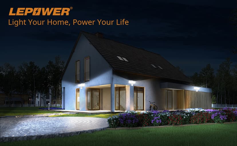 LEPOWER Battery Powered LED Flood Light Outdoor,1500LM Motion Sensor Security Lights, IP65 Waterproof,Wireless Flood Light Battery Operated,3 Head Motion Detector Light for Garage,Yard,Porch(White)