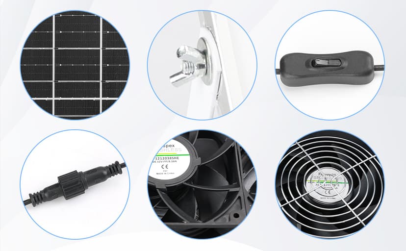 Solar 3 Fan Kit, 25W Solar Panel Powered Exhaust Fan for Outdoor Chicken Coop, Greenhouse & Shed, Intake or Exhaust Air for Cooling, IP67 Waterproof, 3500RPM, 15 FT Long Cord