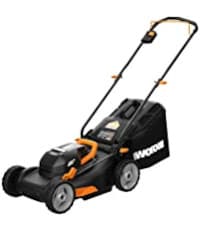 WORX 40V 17" Cordless Lawn Mower for Small Yards, 2-in-1 Electric Mower Cuts Quiet, Compact & Lightweight Push Lawn Mower with 7-Position Height Adjustment – 2 Batteries & Charger Included