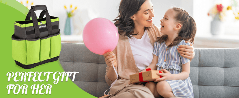 WORKPRO Garden Tool Bag with Waterproof Plastic Base, 8 Pockets Gardening Bag, Heavy Duty Oxford Garden Tote Caddy, Gardening Tool Kit Holder for Indoor and Outdoor(Tools NOT Included)