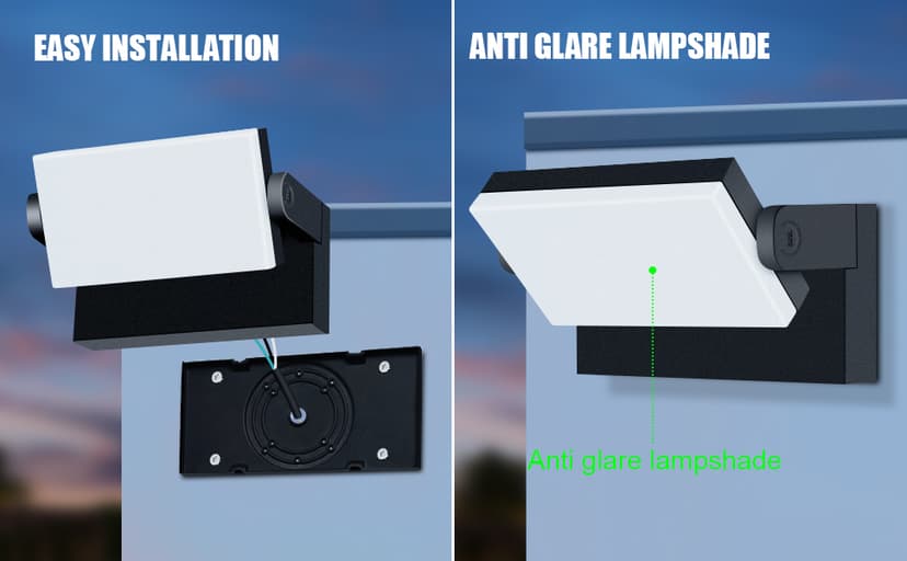 Juyace 60W LED Flood Lights Outdoor Wall Pack Light No photocell Lighting Fixtures for House 360° Rotational 6000lm 5000K IP65 Waterproof Modern Security Floodlights for Above Garagee