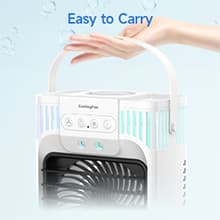 Portable Air Conditioner Cooling Fan with Remote, Quiet with 3 Speeds, 1200ml Evaporative Personal Air Cooler Fan with 3 Mist, 7 Night Light, 8H Timer, Small Air Conditioner for Bedroom Office
