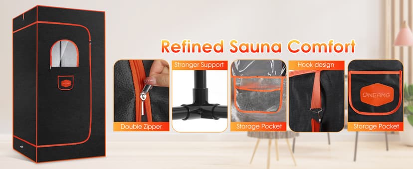 Portable Sauna Box for Home With 3L 1000W Steamer, Remote Control, Folding Chair - Steam Tent for Gym, Yoga, Pilates, Hot Tub