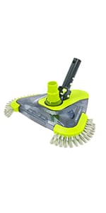 Sepetrel Upgrade Pool Vacuum Head with Side Brush & Universal Rotatable Hose Adapter,Weighted Triangular Shape(Safe for Vinyl Liner Pool)