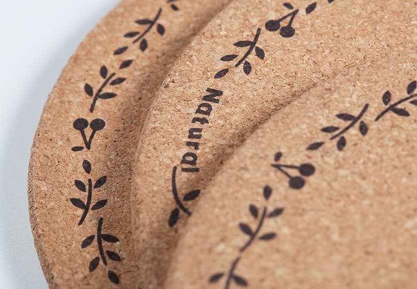 Round Cork Trivets - Hot Pads for Dishes, Pots, Pans & Baking Sheets - Table & Countertop Use