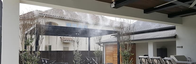 Patio Misting Kit - Pre- Assembled Misting System - Simply unpack and Attach - Cools temperatures by up to 30 Degrees - for Patio, Pool and Play Areas (60 Feet - 16 Nozzles)