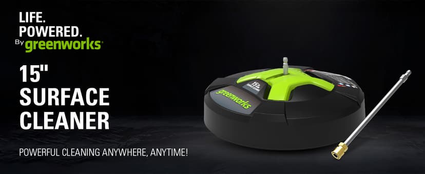 Greenworks 5210902 15" Extension Included Surface Cleaner, Green
