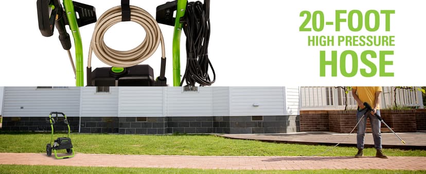 Greenworks 2000 Max PSI @ 1.1 GPM (13 Amp) Electric Pressure Washer GPW2000-1RG + Surface Cleaner Universal Attachment 30012