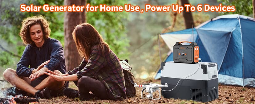Portable Power Station with Foldable 40W Solar Panel, 100W Solar Powered Generator with Panels,110V AC Outlet Camping Solar Power Bank 146Wh Lithium Battery Pack for Home RV Outdoor Power Outage