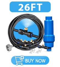 HOMENOTE Misting Cooling System, 26FT (8M) Misting Line + 7 Brass Mist Nozzles + Brass Adapter(3/4") Outdoor Mister for Patio Backyard Garden Greenhouse