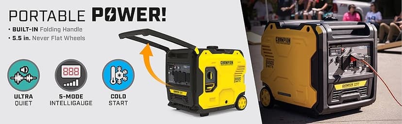 Champion Power Equipment 6500-Watt RV Ready Portable Inverter Generator with Quiet Technology and CO Shield