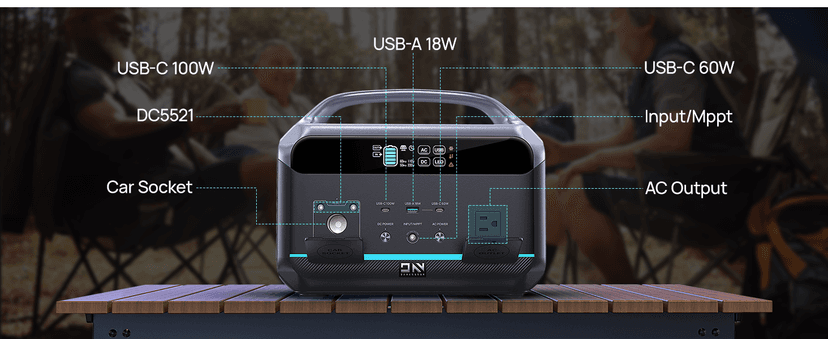 Portable Power Station 600W(Surge 1200W), 576Wh LiFePO4 Battery, <10 MS UPS/ 1 Hour Fast Charging, 100W USB-C Output, Solar Generator for Home Backup, Camping & RVs, Off-grid Power Outage, CPAP