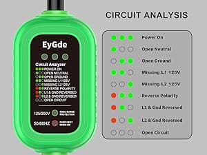 EyGde 50 Amp to 4 Prong 30 Amp Generator Adapter with Surge Protector - Patented NEMA 14-50P Twist Lock Male to L14-30R Female Plug, STW Cord with Circuit Analyzer for Generator