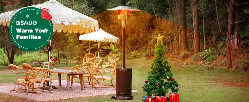 48,000 BTU Propane Heater Outdoor Patio Heaters with Wheels, Patio Heater Deck Porch for Outdoor Use Camping Backyard Commercial,Double-Layer Stainless Steel Burner, 87" H