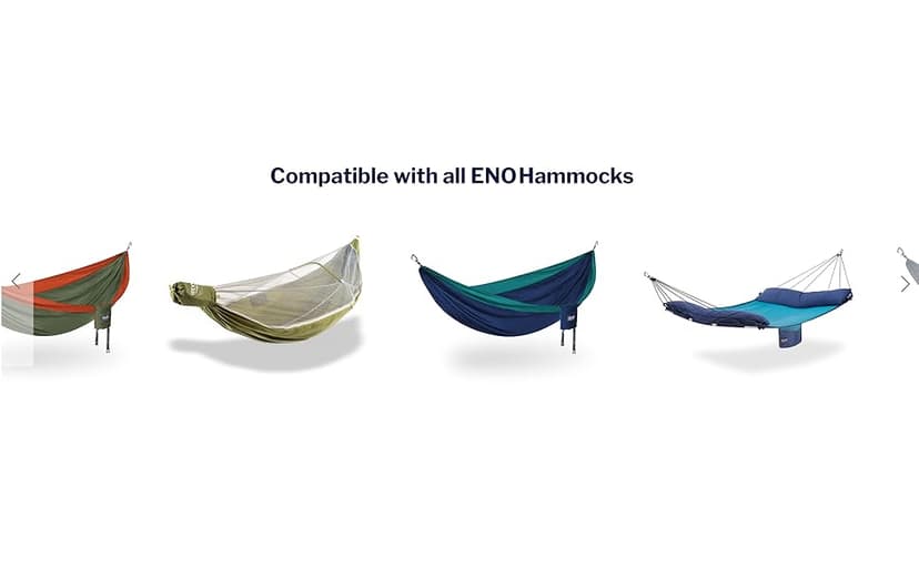 ENO, Eagles Nest Outfitters Helios Ultralight Hammock Straps Suspension System with Storage Bag, 300 LB Capacity, 8' 1" x 1"