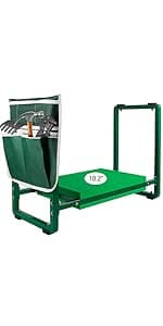 FLINTER Garden Kneeler and Seat, 10.2" Wider Heavy Duty Thick Gardening Bench for Kneeling and Seat - Multifunctional Kneeler Bench, Gardening Gifts for Women, Seniors Grandparents, Green