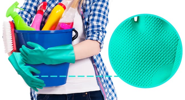 ThxToms Chemical Resistant Nitrile Gloves, Resist Household Acid, Alkali, Solvent and Oil, Latex Rubber Free, 1 Pair Large