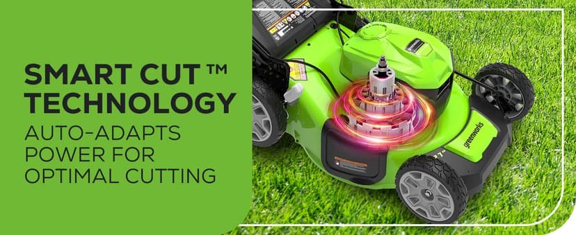 Greenworks 40V 21" Brushless Cordless (Smart Pace / Self-Propelled) Lawn Mower (75+ Compatible Tools), (2) 4.0Ah Batteries and Charger Included