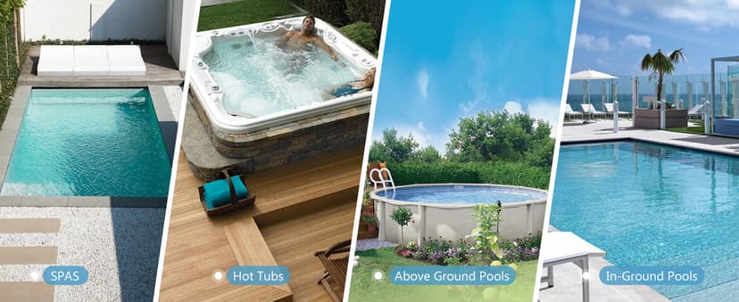 Pool Vacuum for Above Ground Pool with a Telescopic Pole, Running time up to 1H, T403 Handheld Rechargeable Pool Cleaner with Powerful Suction up to 18.5 gallons/min, Ideal for Leaves, Debris
