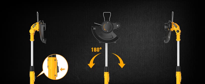 Cordless String Trimmer Compatible with Dewalt 20V Battery, 12-Inch Weed Wacker Cordless, Auto Line Feed, Electric Weed Eater Battery Powered, Grass Trimmer with 2 Replacement Spool