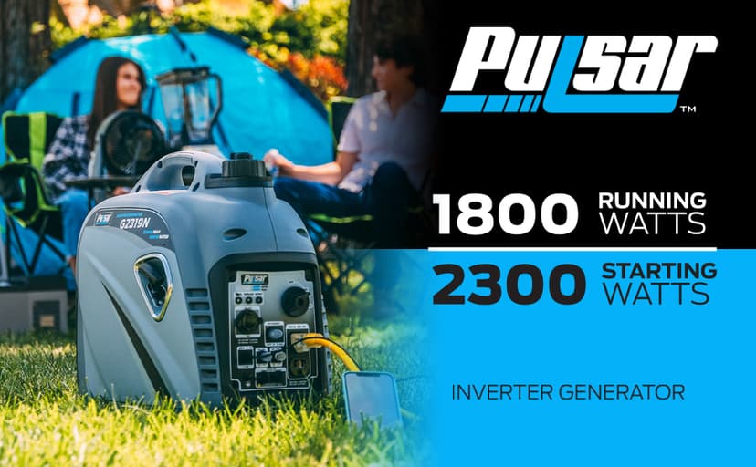 Pulsar 2,300W Portable Gas-Powered Quiet Inverter Generator With USB Outlet & Parallel Capability, Carb Compliant, G2319N