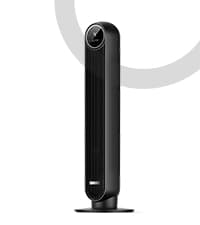 Dreo Tower Fan for Bedroom, 25ft/s Velocity 28dB Quiet Floor Fan, 90° Oscillating Fans for Indoors with 4 Speeds, 4 Modes, 8H Timer, Bladeless Standing Fan, Black, Nomad One (DR-HTF007)