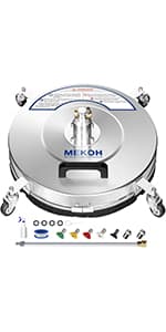 Pressure Washer Surface Cleaner 20'', 4500PSI Power Washer Surface Cleaner Attachment with Wheels, Pressure Washer Accessory for Driveway Sidewalk Curb Deck Patio Cleaning, 3/8'' Quick-Connect