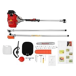 42.7CC Gas Powered Pole Saws 2-Stroke Gas Pole Saws For Tree Trimming with Single-Cylinder and Air-Cooled, Pole Chainsaw Suitable for Pruning Branches and Leaves in Orchards and Urban Greenery